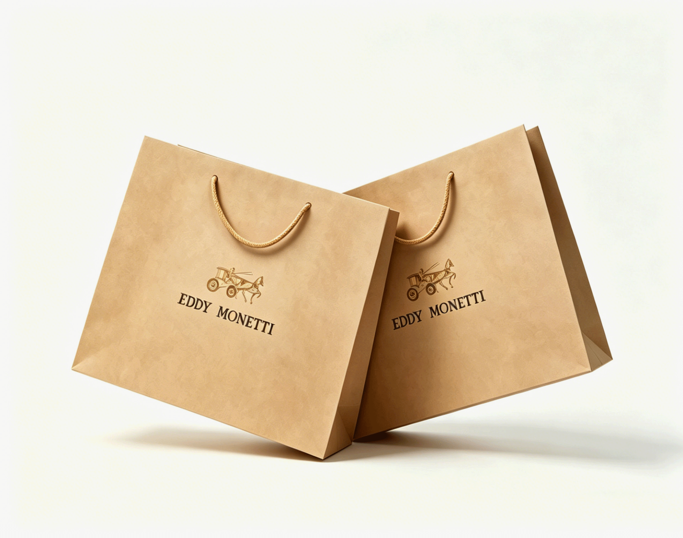 Two brown paper bags with a logo on them.

Description generated by AI